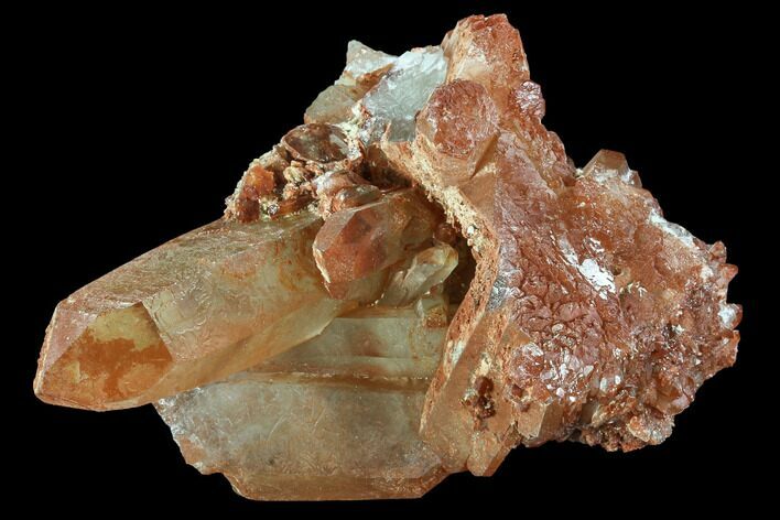Natural, Red Quartz Crystal Cluster - Morocco #101498